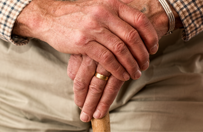 Elderly With Walking Stick